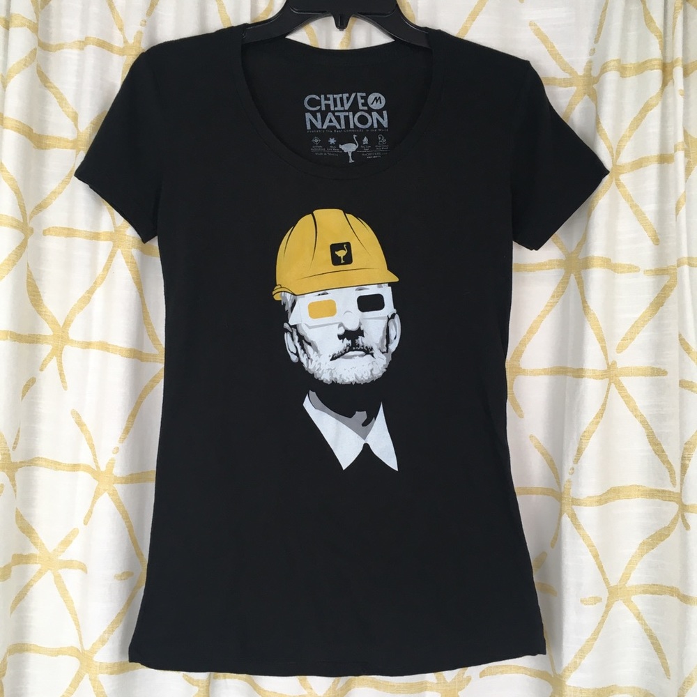 CHIVE NATION Bill Murray Scoop Neck Construction Worker Hat 3D Movie Baby Tshirt